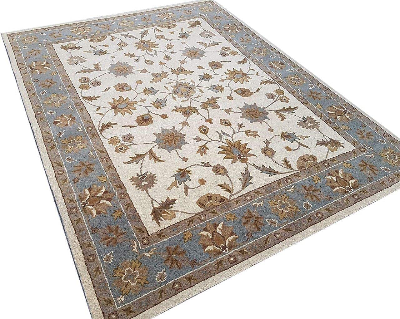 Coral Bloom Ivory Floral Wool Rug