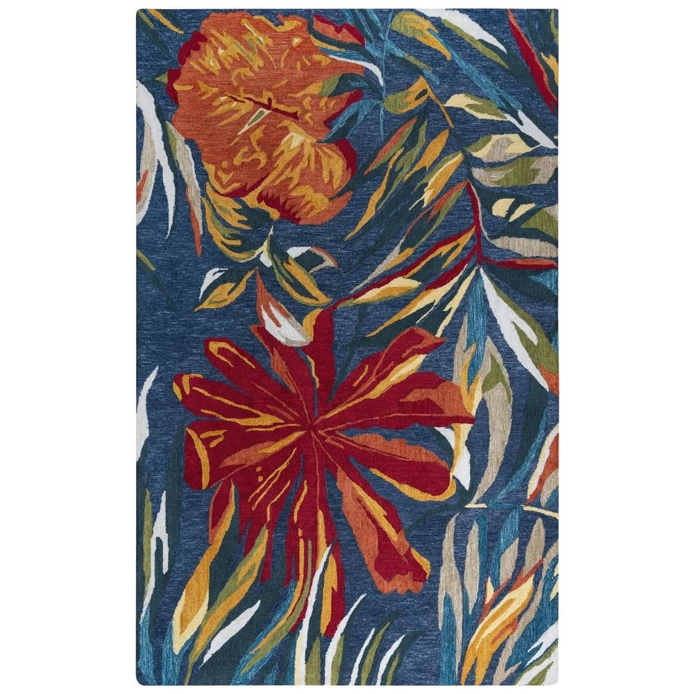 Vermilion Tropical Wool Rug