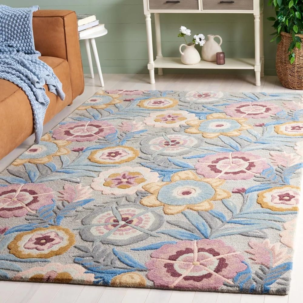 Flor Hand Tufted Rug - Pastel Flower Pattern