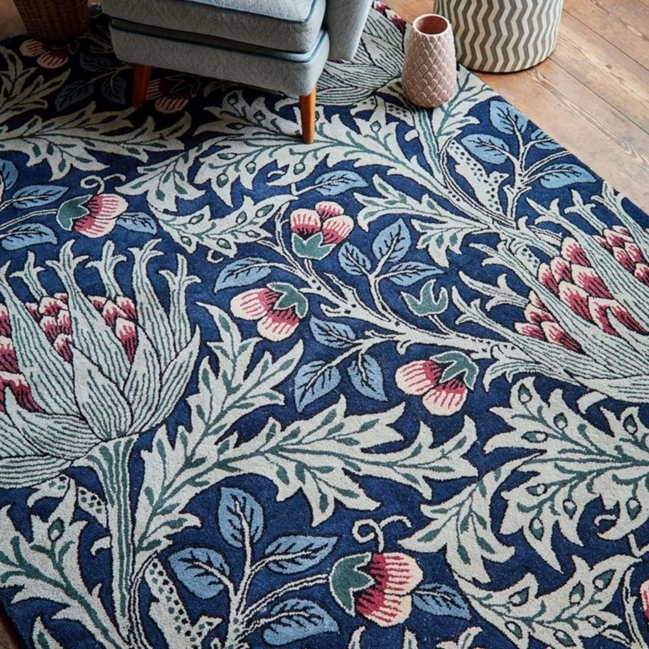 Thistledown Botanical Floral Wool Rug