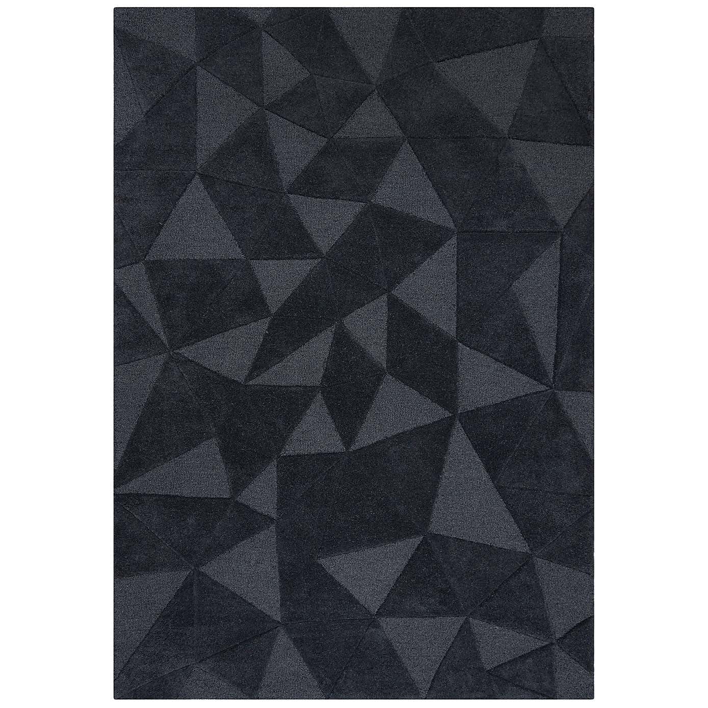 Obsidian Geometric Triangle Wool Rug