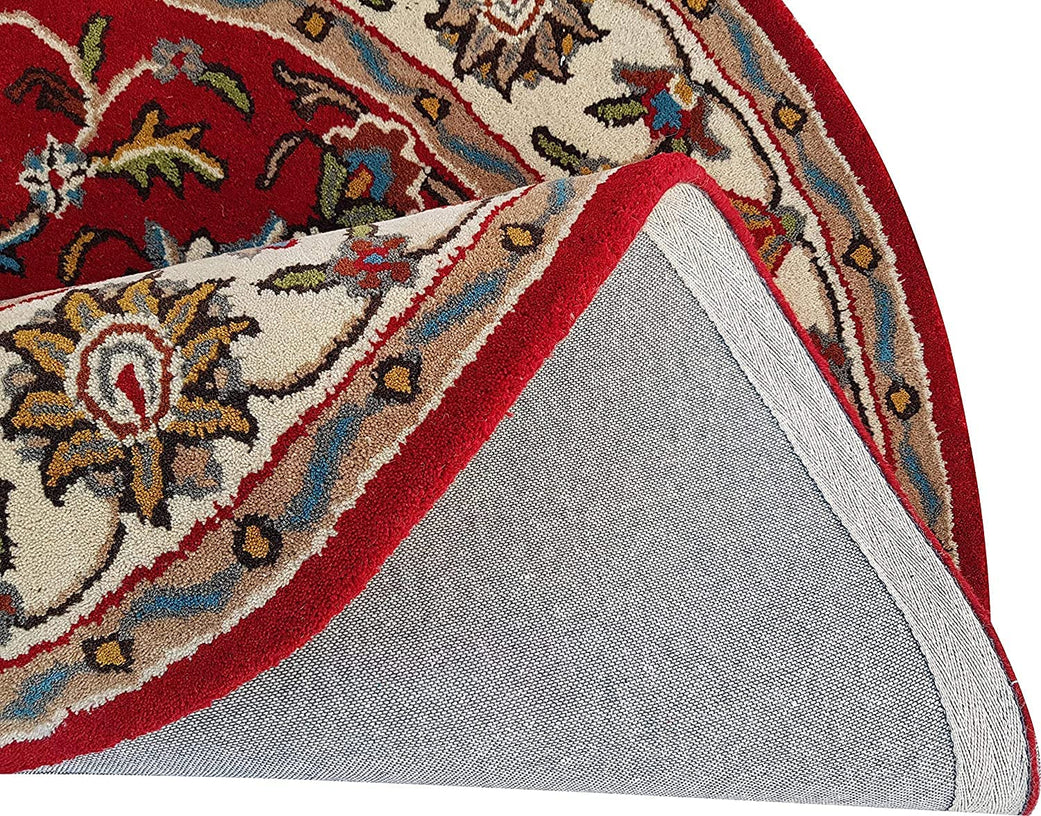 Zareen - Red Floral Round Wool Rug