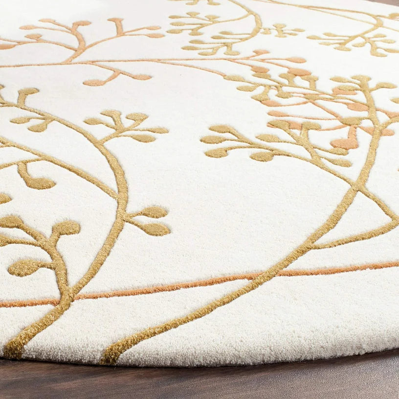 Briony Botanical Vine Round Wool Rug