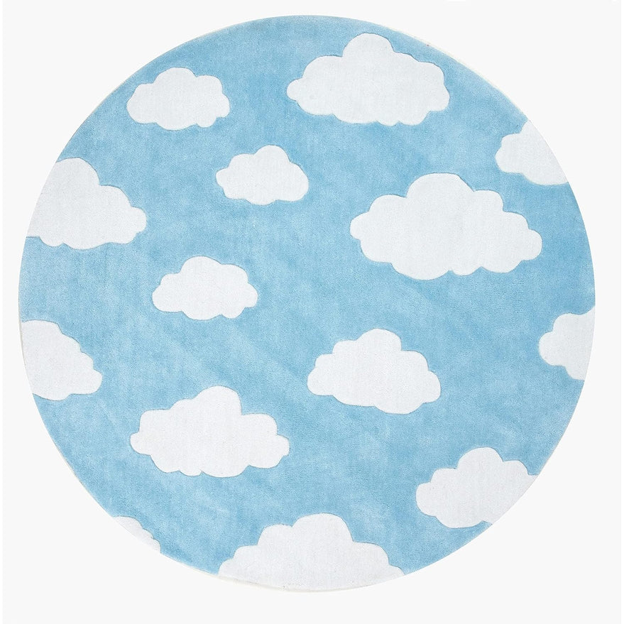 Miso Hand Tufted Rug - Blue Round Pattern