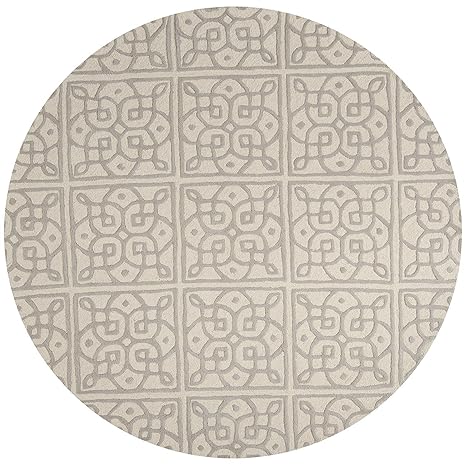 Ivory & beige Round Hand Tufted Carpet