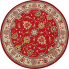 Zareen - Red Floral Round Wool Rug