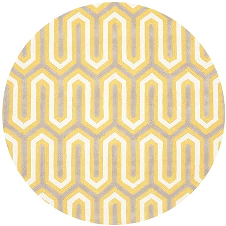 Grey & Beige Round Hand Tufted Carpet