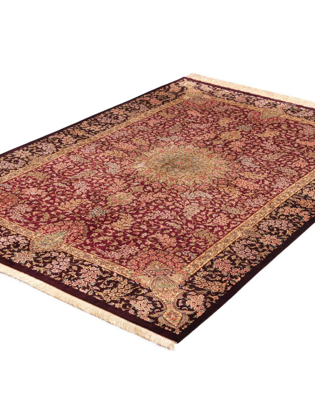 Hand-Knotted Silk Rug