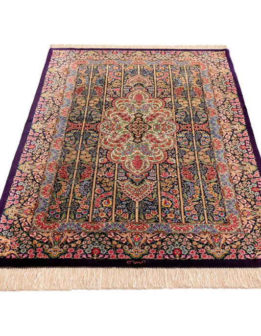 Hand-Knotted Silk Rug