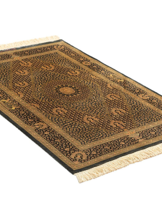 Hand-Knotted Silk Rug