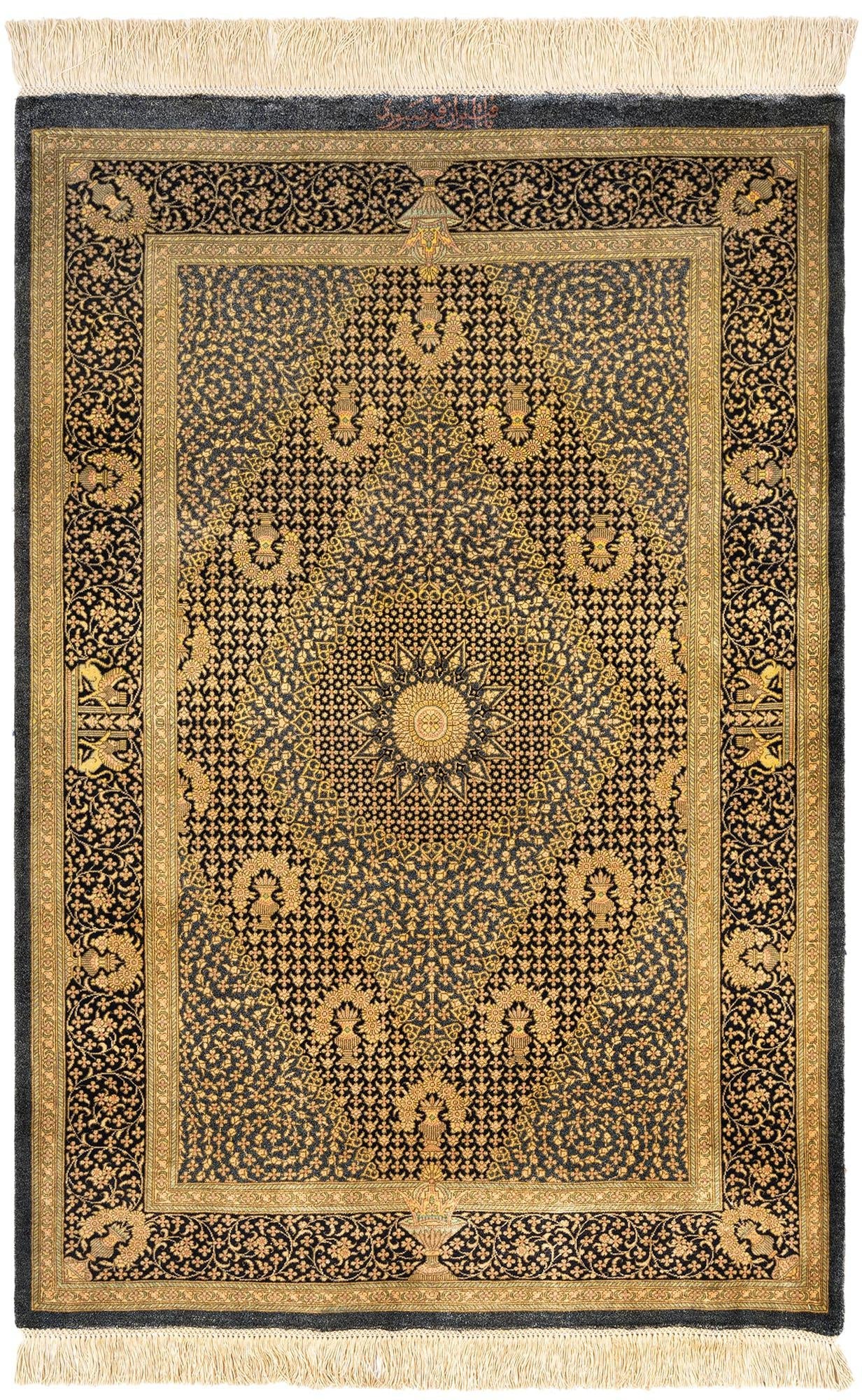 Hand-Knotted Silk Rug