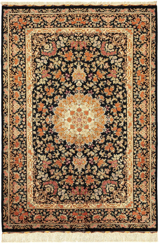 Hand-Knotted Silk Rug