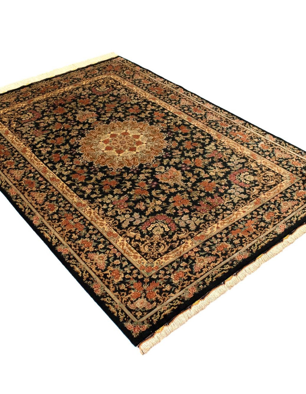 Hand-Knotted Silk Rug