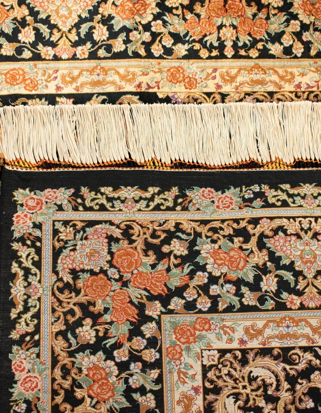 Hand-Knotted Silk Rug