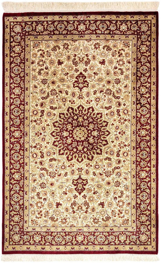 Hand-Knotted Silk Rug