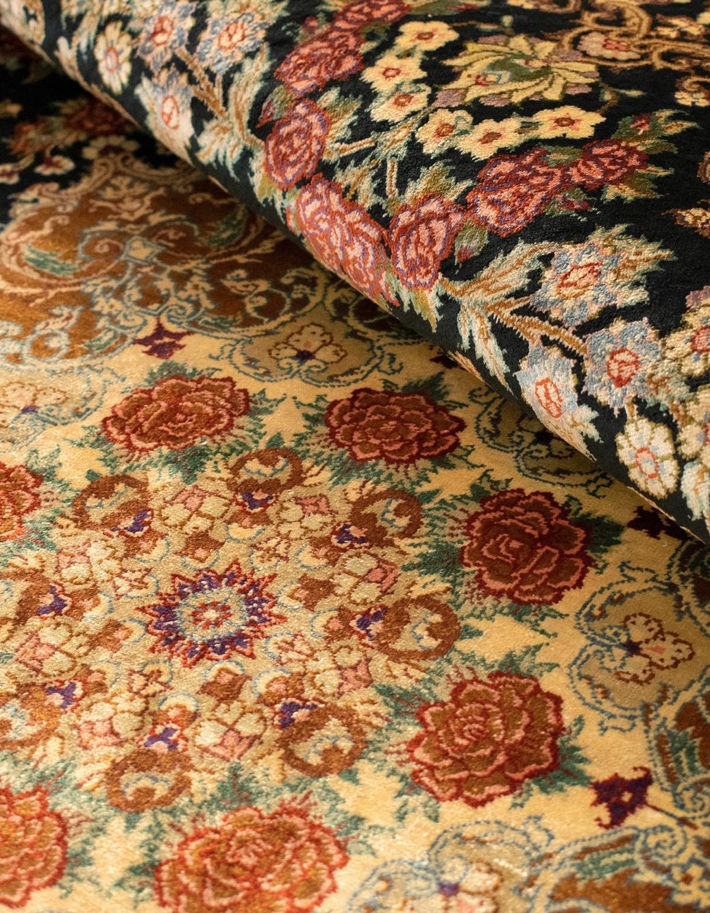 Hand-Knotted Silk Rug