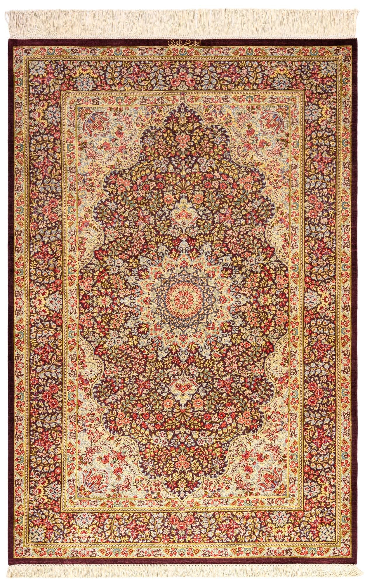 Hand-Knotted Silk Rug