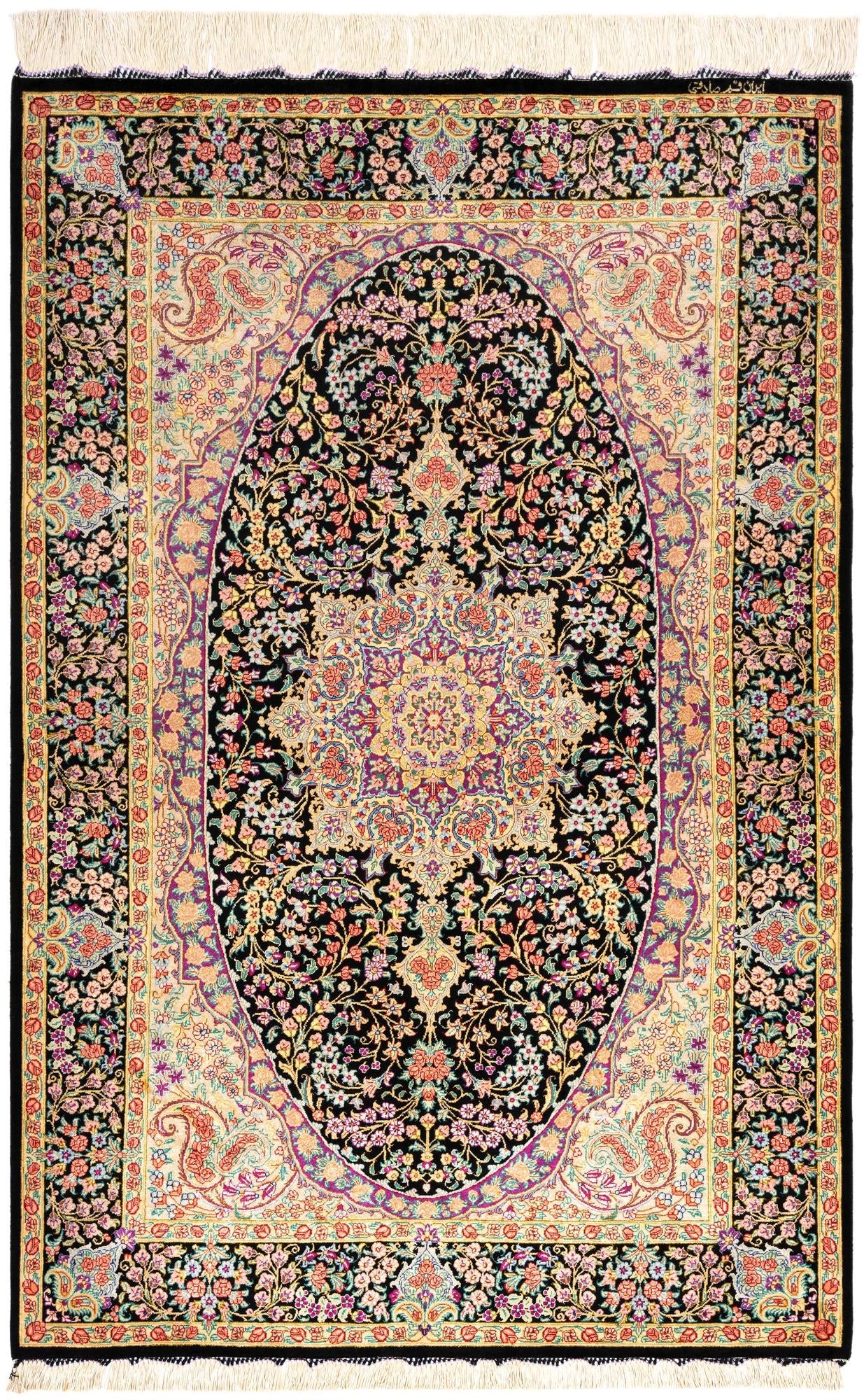 Hand-Knotted Silk Rug