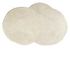 Irregular-shaped tufted rug made from wool and silk-viscose blend