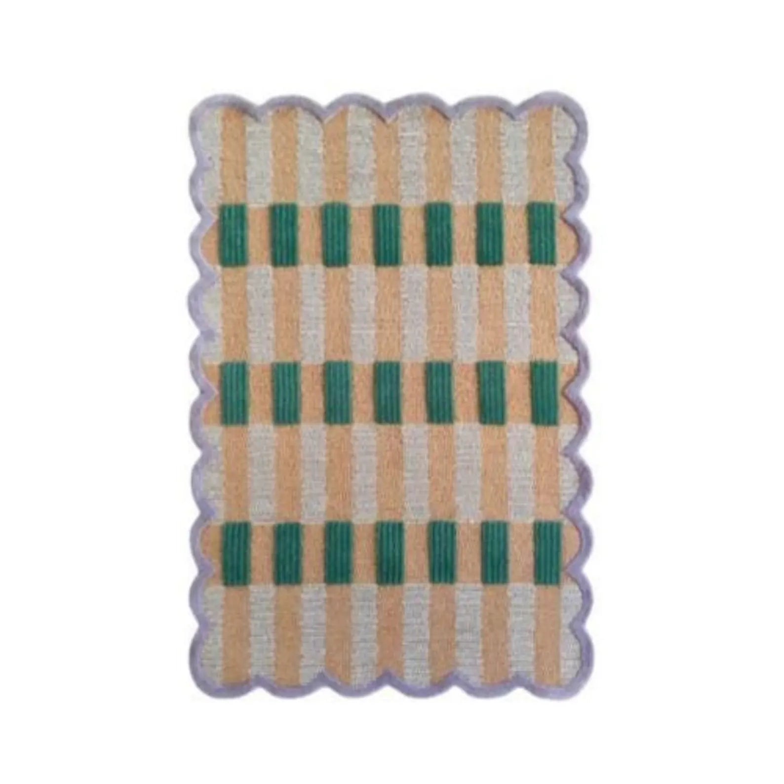 Lavender Checkered Scalloped Rug