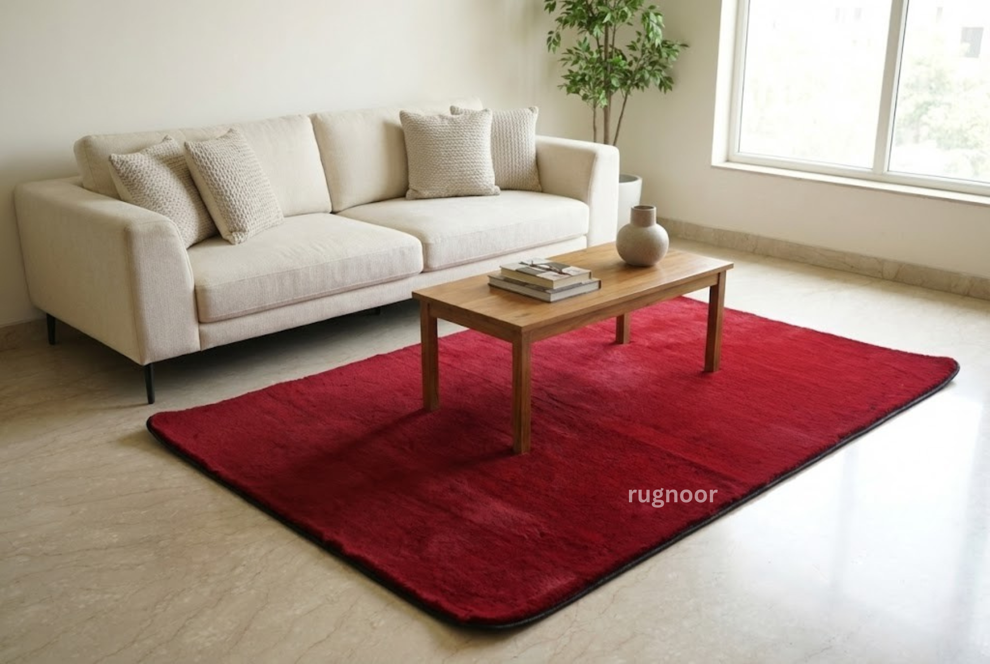 Rose Red Fur Rugs