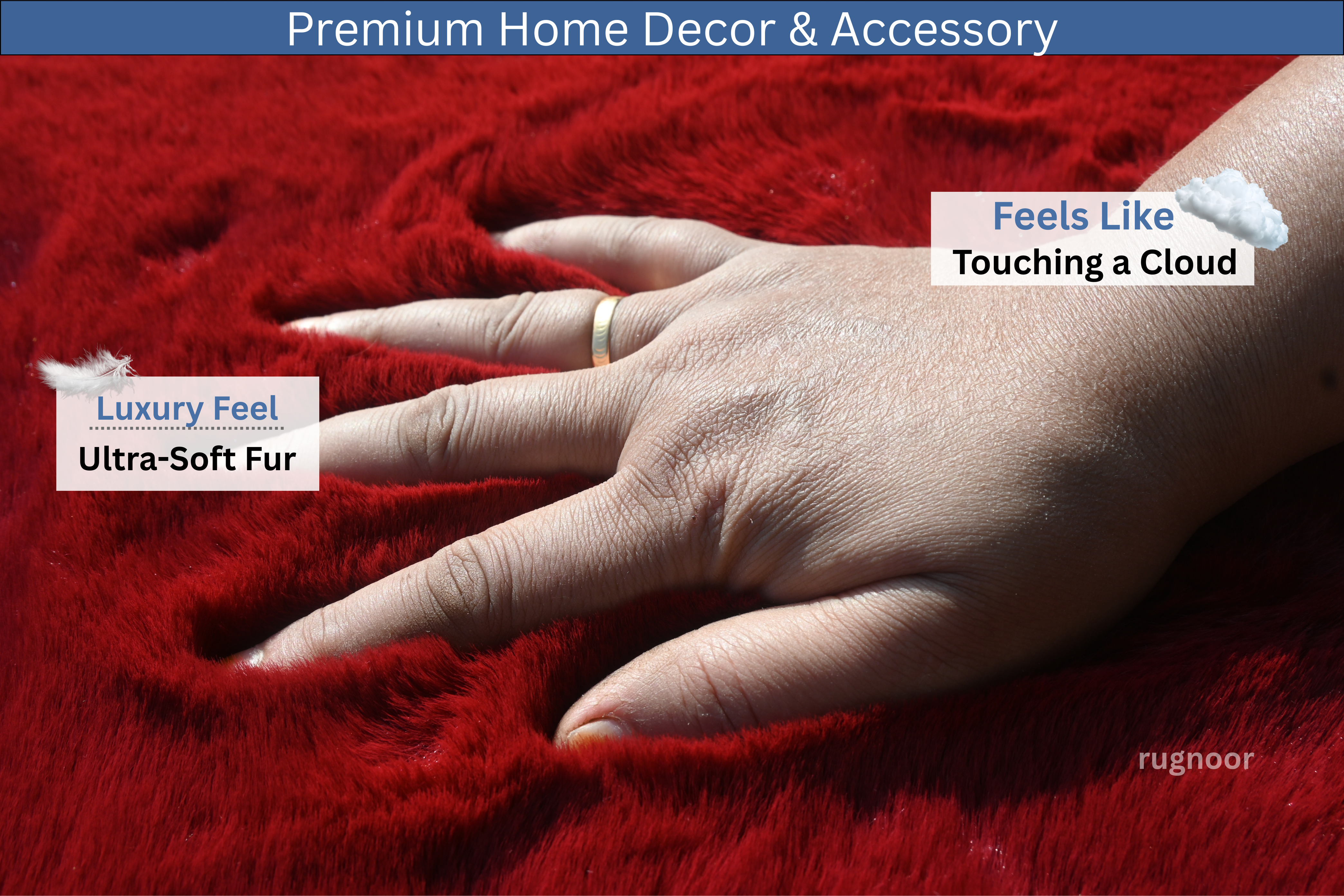 Rose Red Fur Rugs
