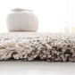 Grey Ivory Moroccan Trellis Microfiber Shaggy Rug