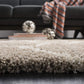 Beige Ivory Ogee Trellis Microfiber Shaggy Rug