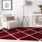 Red Ivory Diamond Trellis Microfiber Shaggy Rug