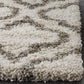 Grey Ivory Moroccan Microfiber Shaggy Rug