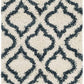 Ivory Blue Moroccan Microfiber Shaggy Rug