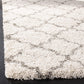 Ivory Beige Moroccan Trellis Microfiber Shaggy Rug