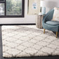 Ivory Beige Moroccan Trellis Microfiber Shaggy Rug