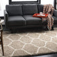 Beige Ivory Ogee Trellis Microfiber Shaggy Rug