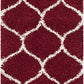 Red Ivory Ogee Trellis Microfiber Shaggy Rug