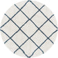 Ivory Blue Diamond Trellis Microfiber Shaggy Rug