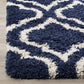 Blue Ivory Moroccan  Microfiber Shaggy Rug