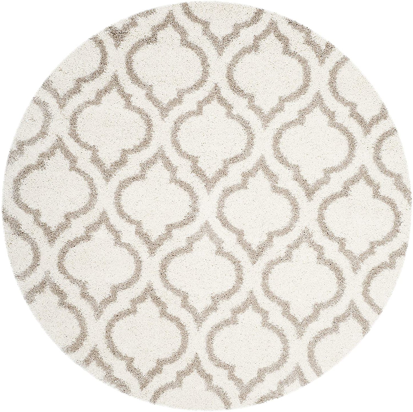 Ivory Beige Moroccan Microfiber Shaggy Rug