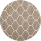 Beige Ivory Ogee Trellis Microfiber Shaggy Rug