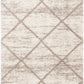 Ivory Beige Diamond Trellis Microfiber Shaggy Rug