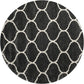 Dark Grey Ivory Ogee Trellis Microfiber Shaggy Rug