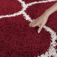 Red Ivory Ogee Trellis Microfiber Shaggy Rug