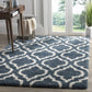 Blue Ivory Moroccan Microfiber Shaggy Rug