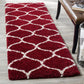 Red Ivory Ogee Trellis Microfiber Shaggy Rug