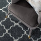 Dark Grey Ivory Moroccan Trellis Microfiber Shaggy Rug