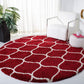 Red Ivory Ogee Trellis Microfiber Shaggy Rug