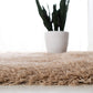 Beige Solid Microfiber&Silk Shaggy Rug