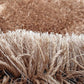 Beige Solid Microfiber&Silk Shaggy Rug