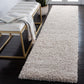 Beige Solid Microfiber Shaggy Rug