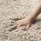 Beige Solid Microfiber Shaggy Rug